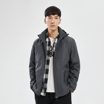 Men Single Layer Outdoor Hooded Jacket Casual