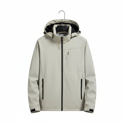Men Single Layer Outdoor Hooded Jacket Casual