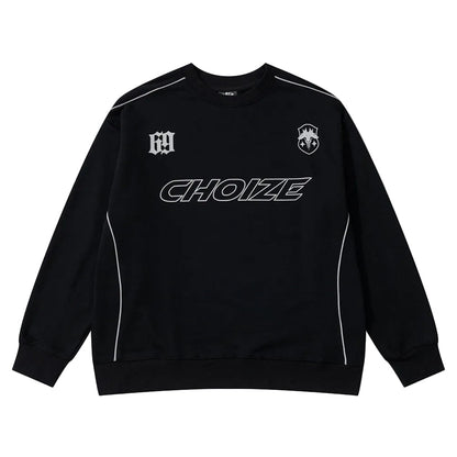 Men's Relaxed Letter Print Cotton Streetwear Sweatshirt