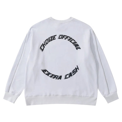 Men's Relaxed Letter Print Cotton Streetwear Sweatshirt