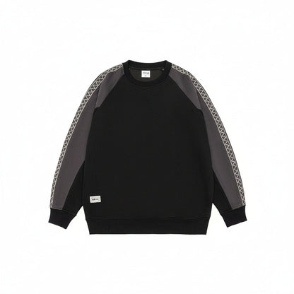 Men’s Retro Contrast Color Striped Sweatshirt Loose Fit