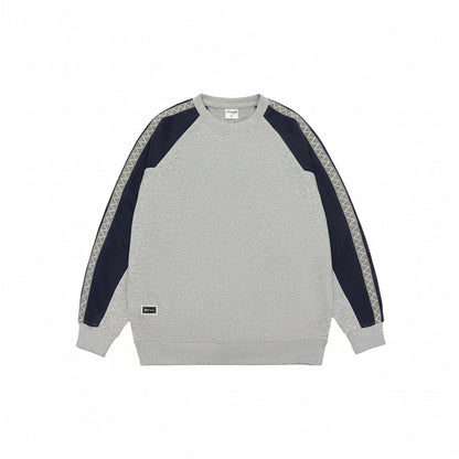 Men’s Retro Contrast Color Striped Sweatshirt Loose Fit