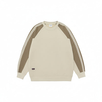 Men’s Retro Contrast Color Striped Sweatshirt Loose Fit
