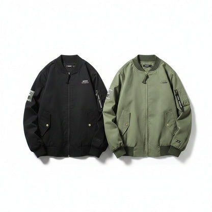 Men’s Washed Satin Work Jacket Loose Fit Casual
