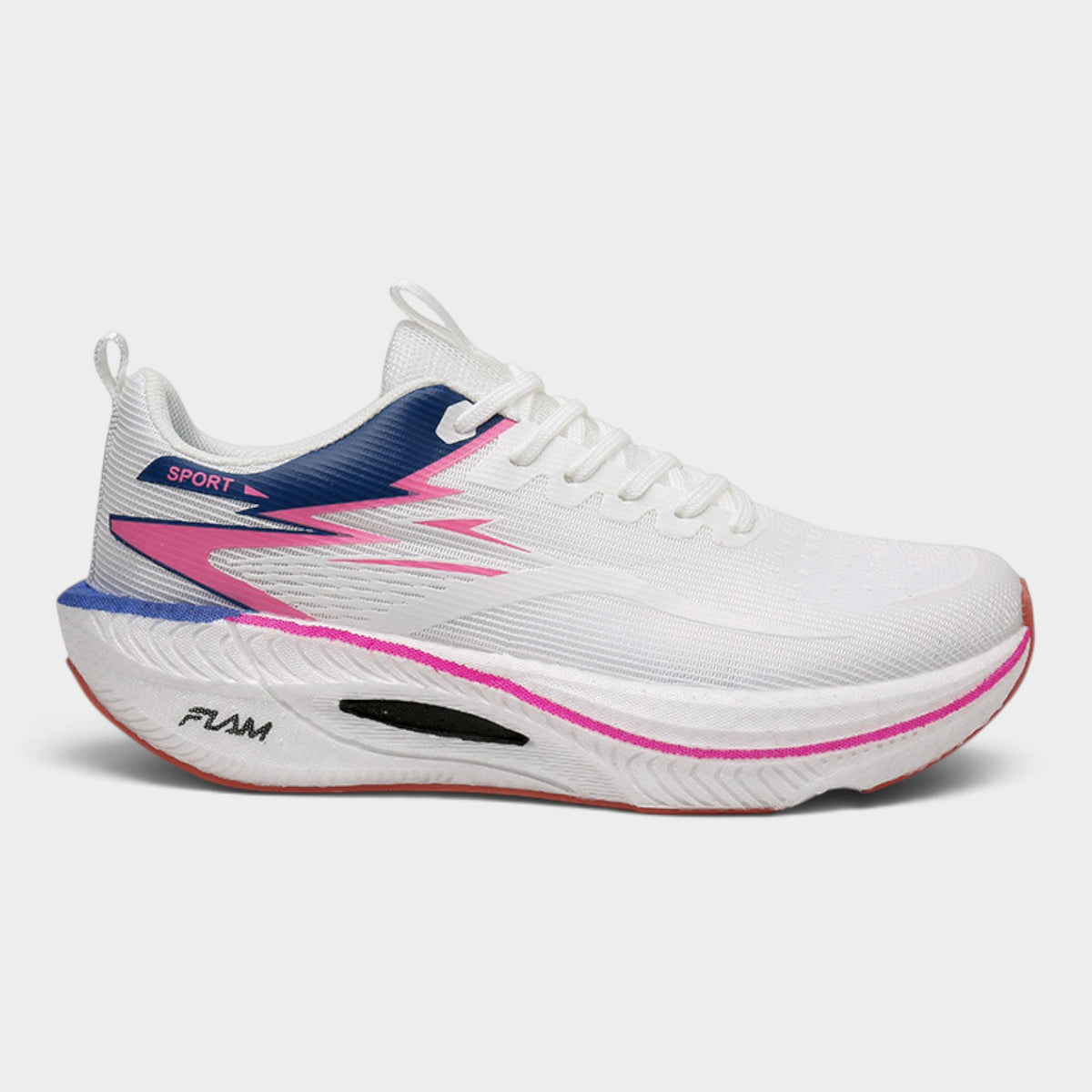 FLAM Women's Maximum Cushion Running Trainers – White/Navy