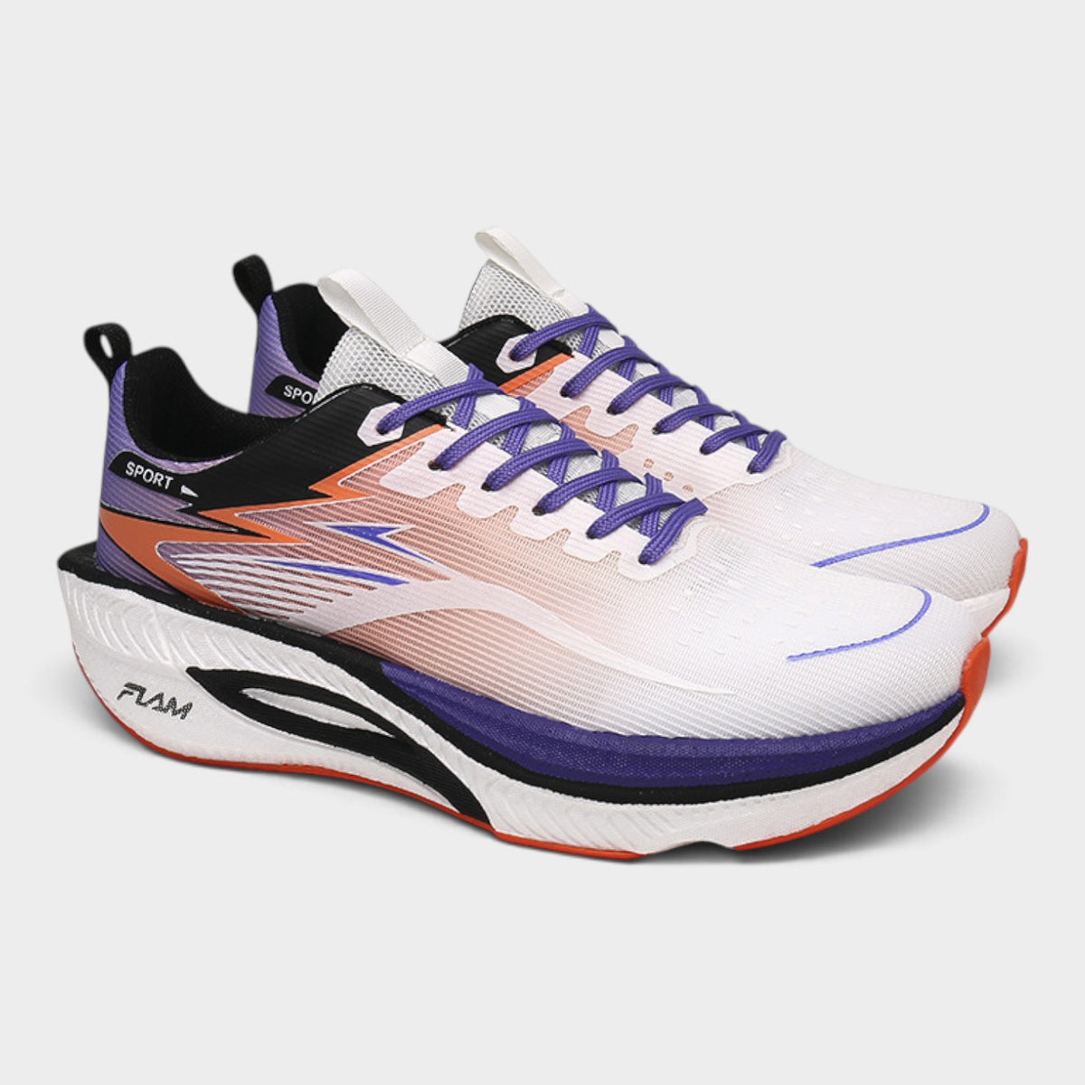 FLAM Women's Maximum Cushion Running Trainers – White/Purple
