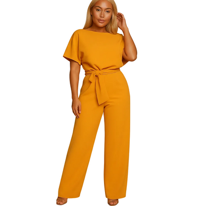 Women’s Stylish High-Waist Lace-Up Jumpsuit – Tailored One-Piece Outfit